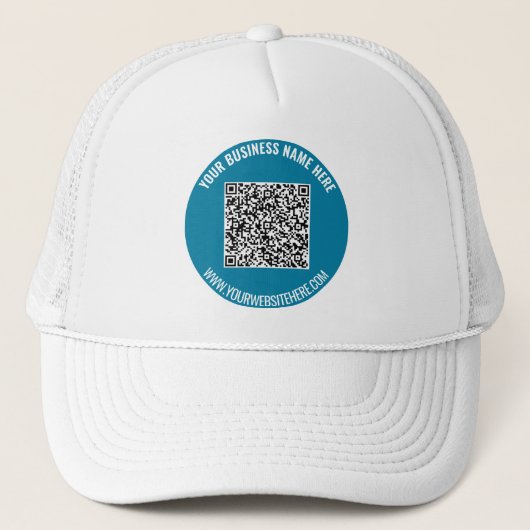 Aangepaste QR-code en tekst Trucker Hat Sjabloon Trucker Pet (Voorkant)