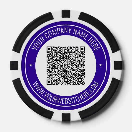 Aangepaste QR-code en tekst uw Business Poker Chip (Voorkant)