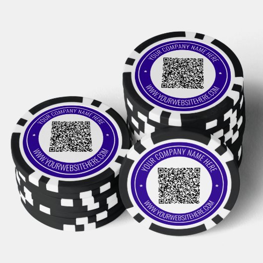Aangepaste QR-code en tekst uw Business Poker Chip (Opstapeling)