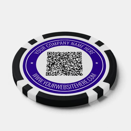 Aangepaste QR-code en tekst uw Business Poker Chip (Enkel)