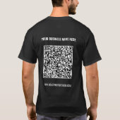 Aangepaste QR-code en tekst uw zakelijke T-shirt (Achterkant)