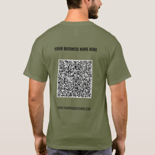 Aangepaste QR-code en tekst uw zakelijke T-shirt