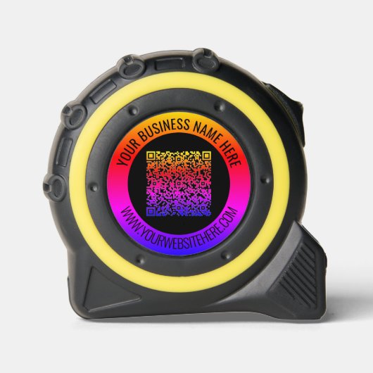 Aangepaste QR-code en tekst uw zakelijke tape-maat Rolmaat (Voorkant)