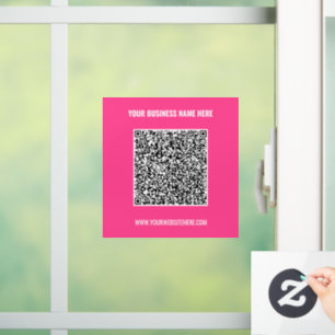 Aangepaste QR-code en tekst venster sticker sjablo