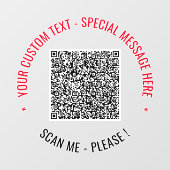 Aangepaste QR-code en tekst venster sticker sjablo (Vel)