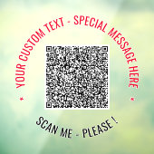 Aangepaste QR-code en tekst venster sticker sjablo (Vel 3)