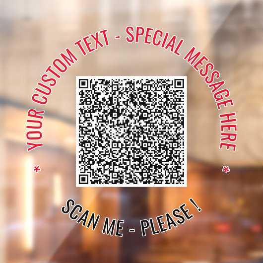 Aangepaste QR-code en tekst venster sticker sjablo (Vel 2)