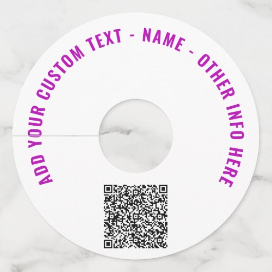 Aangepaste QR-code en tekst Wijnglas Label Sjabloo (Voorkant)