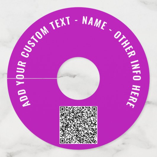 Aangepaste QR-code en tekst Wijnglas Label Sjabloo (Achterkant)