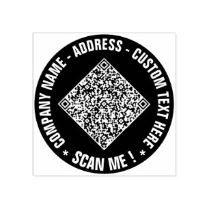 Aangepaste QR-code en tekstkleur Ronde Rubber Stam Rubberstempel
