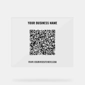 Aangepaste QR-code en Tekstnaam Zakelijk Acryl Tek Acryl Bord (Voorkant)