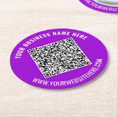 Aangepaste QR-code en tekstpapier Onderzetter Kies (Gebogen)