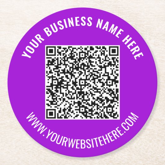 Aangepaste QR-code en tekstpapier Onderzetter Kies (Voorkant)