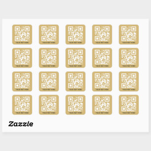 Aangepaste QR-code en tekstpromotiegoud Vierkante Sticker