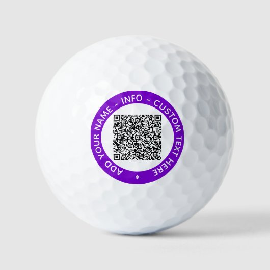 Aangepaste QR-code en tekststempel golfballen voor (Voorkant)