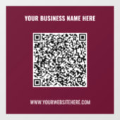 Aangepaste QR-code en tekstvenster folie Stelt kle Raamsticker (Vel)