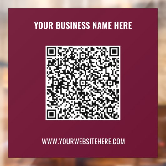 Aangepaste QR-code en tekstvensterfolie Kies kleur Raamsticker (Vel 2)