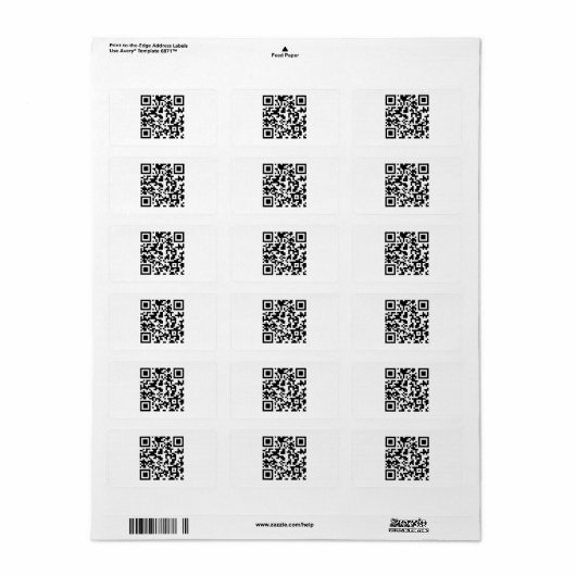AANGEPASTE QR-CODE ETIKET (Full Sheet)