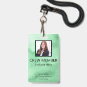 Aangepaste QR-code evenement groene badge voor bem (Voorzijde met lanyard)