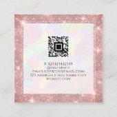 Aangepaste QR-code Faux Holografische Mode Vierkante Visitekaartje (Achterkant)