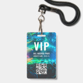 Aangepaste QR-code foto wit VIP All Access Badge (Voorzijde met lanyard)