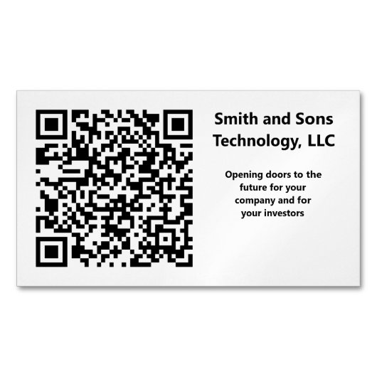 Aangepaste QR-code gekoppeld aan je website Magnetisch Visitekaartje (Voorkant)