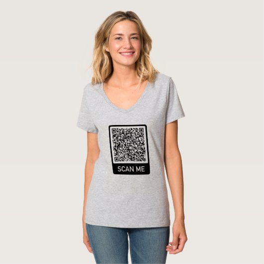 Aangepaste QR-code gepersonaliseerd T-shirt (Voorkant volledig)