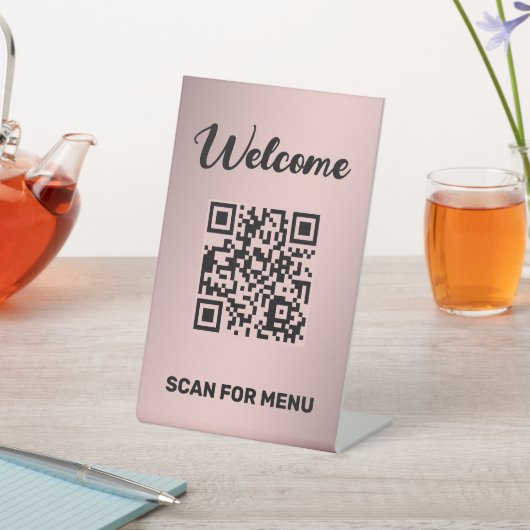 Aangepaste QR-code Golden Reclamebord Met Voetstuk (Insitu)