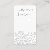 Aangepaste QR-code grijs witte oorbellen displayka Visitekaartje (Voorkant)