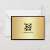Aangepaste QR-code handgeschreven script naam Goud Notitiekaartje (Achterkant)