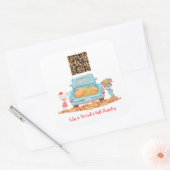 Aangepaste QR Code Herfst Pompoen Thema Gift Regis Vierkante Sticker (Envelop)