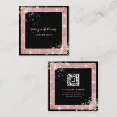 Aangepaste QR Code Holographic Glitter Mode Black Vierkante Visitekaartje (Voorkant / Achterkant)