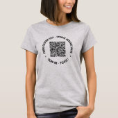 Aangepaste QR Code Info Aangepaste Tekst Grappig T T-shirt (Voorkant)