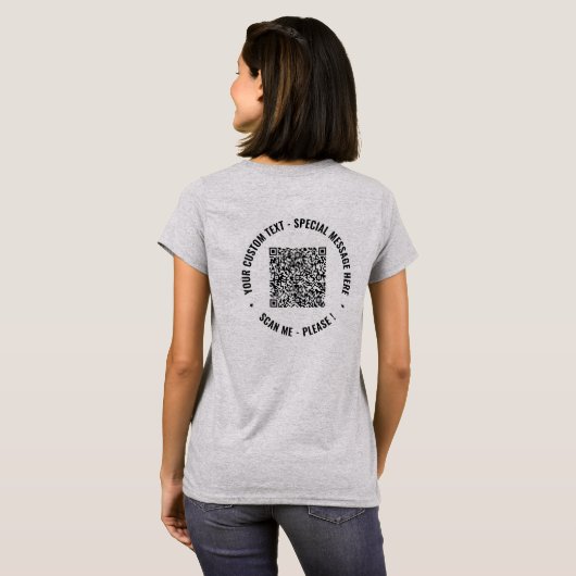 Aangepaste QR Code Info Aangepaste Tekst Grappig T T-shirt (Achterkant volledig)