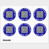 Aangepaste QR-code-info en tekststickerssjabloon Ronde Sticker (Vel)