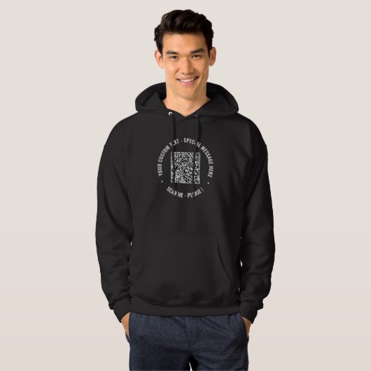 Aangepaste QR Code Info Jouw tekst Hoodie Cadeaus (Voorkant volledig)