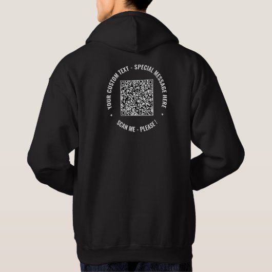 Aangepaste QR Code Info Jouw tekst Hoodie Cadeaus (Achterkant)