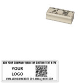 Aangepaste QR Code Info Logo Naam Website Rubber S Rubberstempel (Gestempeld)