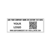Aangepaste QR Code Info Logo Naam Website Rubber S Rubberstempel (Afrduk)