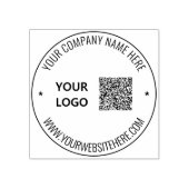 Aangepaste QR Code Info Logo Tekst Ronde Rubber St Rubberstempel (Afrduk)