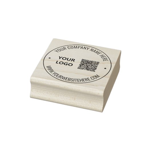 Aangepaste QR Code Info Logo Tekst Ronde Rubber St Rubberstempel (Stempel)