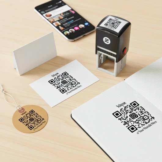 Aangepaste QR-code Inheems Rubber Stempel