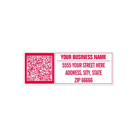 Aangepaste QR-code Jouw namen Adres Zelfinking Sta Zelfinktende Stempel (Design)
