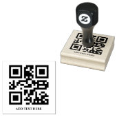 Aangepaste QR-code | Jouw tekst Modern Minimalist Rubberstempel (Gestempeld)
