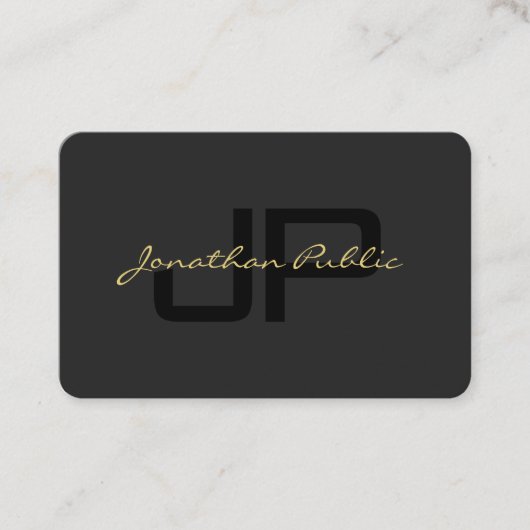 Aangepaste QR Code Kalligrafie Gouden Tekst Euro G Visitekaartje (Voorkant)