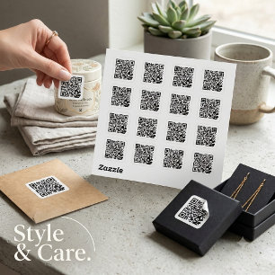 Aangepaste QR-code klassieke ronde sticker vel