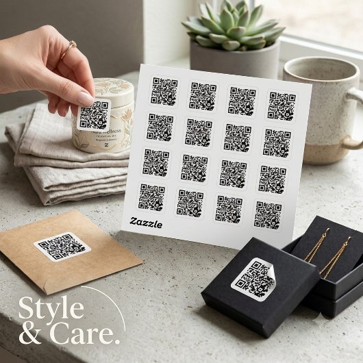 Aangepaste QR-code klassieke ronde sticker vel
