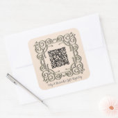 Aangepaste QR-code  Lijst huwelijksgeschenk regist Vierkante Sticker (Envelop)