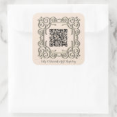 Aangepaste QR-code  Lijst huwelijksgeschenk regist Vierkante Sticker (Tas)
