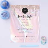 Aangepaste QR-code logo elegante parelmoer roze Flyer (Enkel)